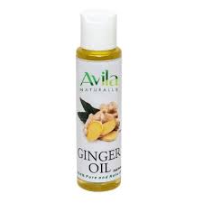 A bottle of ginger oil on a white background.