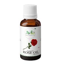 A bottle of rose oil.